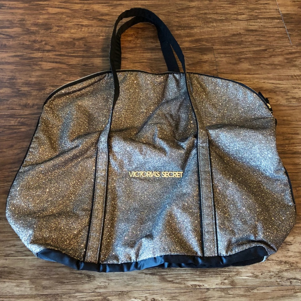Oversized glitter overnight bag